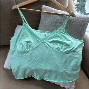 H&M Light Green Lace Camisole